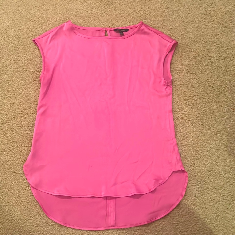 Banana Republic Sleeveless Curved Hem Shimmer Pink Blouse Size XSP